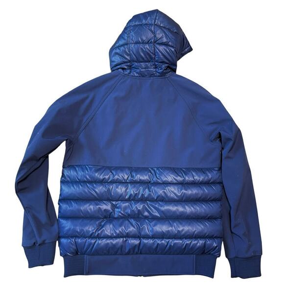 NWT Kenneth Cole Reaction Puffer Jacket Hoodie Sz M Blue Polyester Fill $250 - Picture 2 of 4
